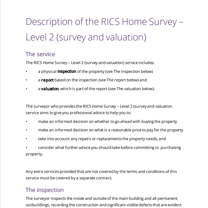 Level 2 - Survey and Valuation